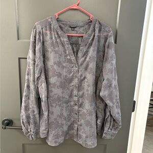 Torrid Charcoal Floral Blouse